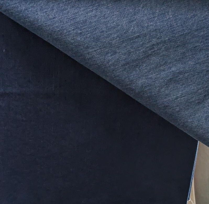 Surface and texture of folded denim fabric